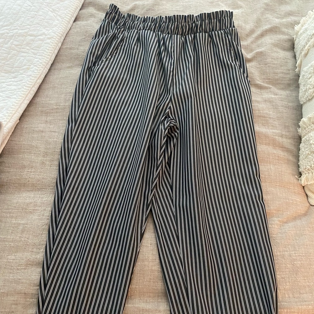PacSun Dark Grey Pants With White Stripes